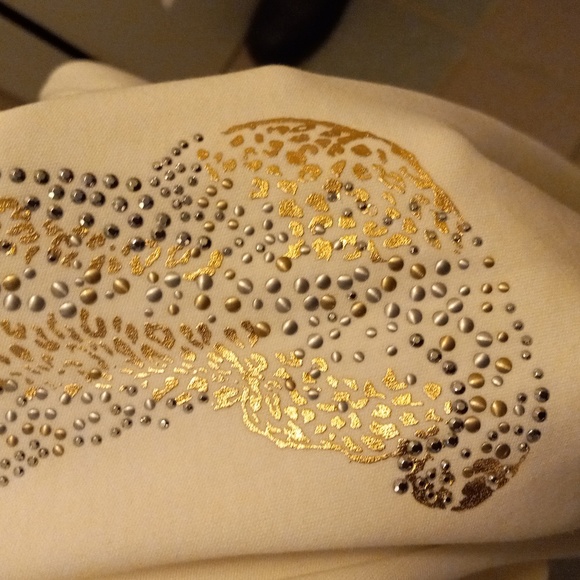 Alia Petite Size MP White Long Sleeve Women's Top Rhinestones Excel. Cond. - Picture 6 of 6